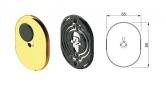 Disec kt2140 olz ροζετα omega βαρυ τυπου εσωτερική με πλαστικη βαση και πορτακι χρυσο