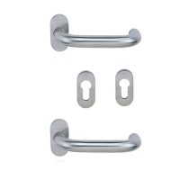 Domus 6000x inox διπλό πόμολο με ροζέτες