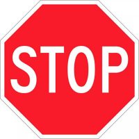 Αυτοκολλητο μικρο με διαμετρο 15,5cm με το σημα stop